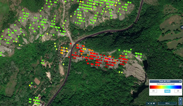InSAR deformation map